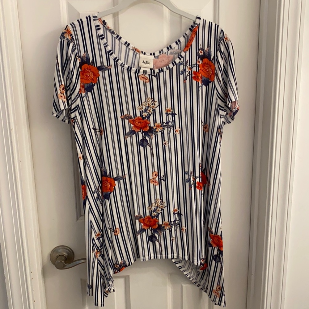 Striped floral top